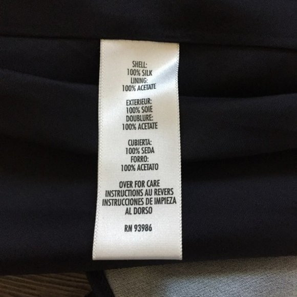 CASUAL CORNER Women's Size 12 100% Silk A-Line Floral Skirt Navy & White - Picture 8 of 11